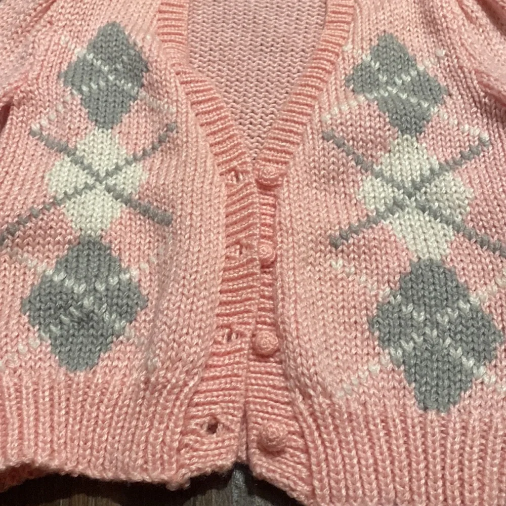 Vintage crochet acrylic sweater cardigan